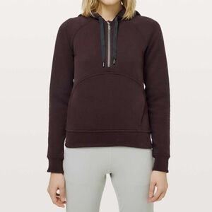 Lululemon Catch A Moment Hoodie Plum Shadow Purple 1/4 Zip Sweater